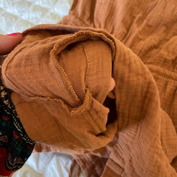 Jacks surf board gauze Rust Button-Up Romper - Picture 7 of 8